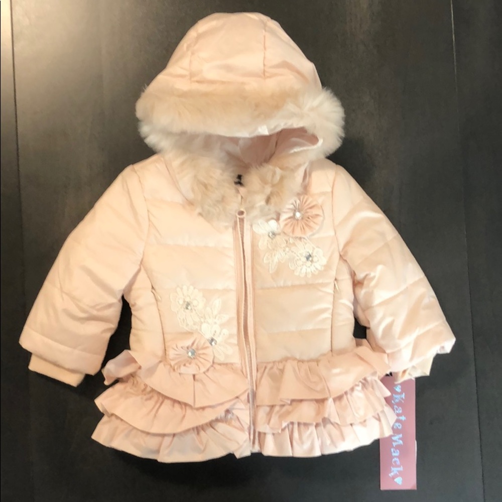 Baby Girls Pink Ruffle Coat